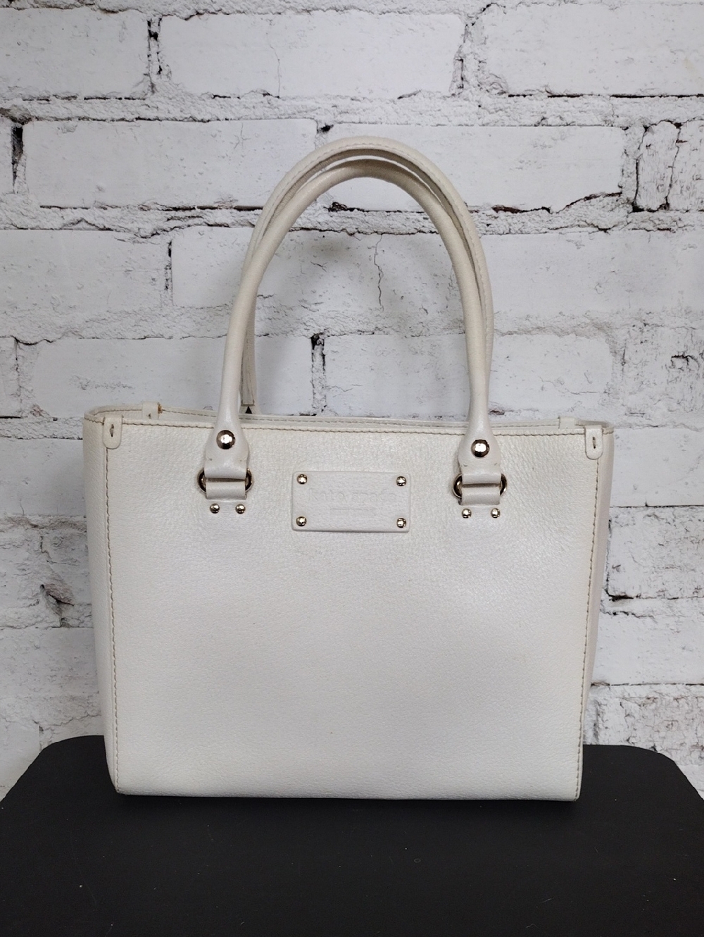 Kate Spade Classic Structured White Tote Handbag